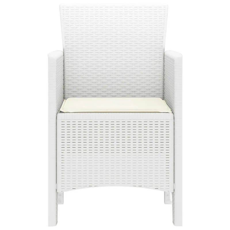 Sodo Kėdė su pagalve 4 pcs Balta 53 x 49 x 85 cm Polipropilenas