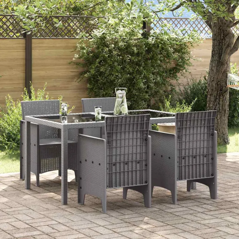 Sodo Kėdė 4 pcs Šviesiai pilka 53 x 49 x 85 cm Polipropilenas