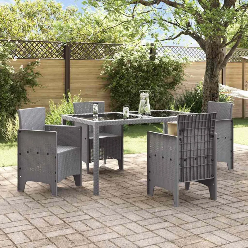 Sodo Kėdė 4 pcs Šviesiai pilka 53 x 49 x 85 cm Polipropilenas