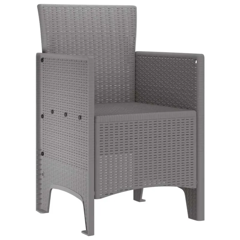 Sodo Kėdė 4 pcs Šviesiai pilka 53 x 49 x 85 cm Polipropilenas