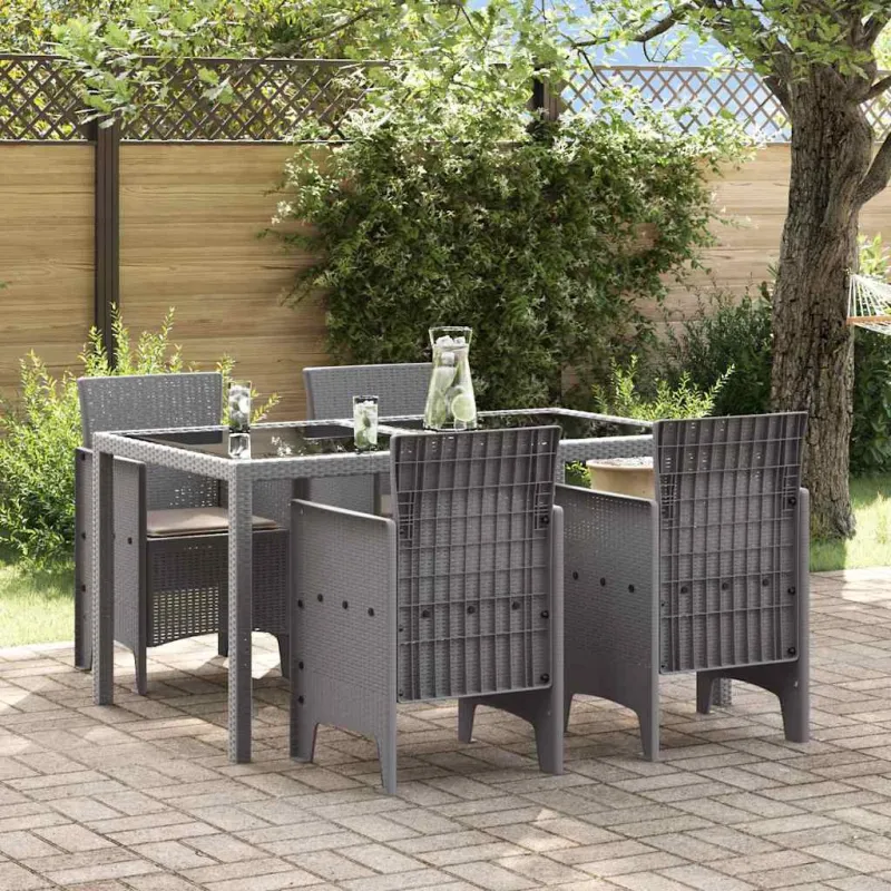 Sodo Kėdė 4 pcs Šviesiai pilka 53 x 49 x 85 cm Polipropilenas