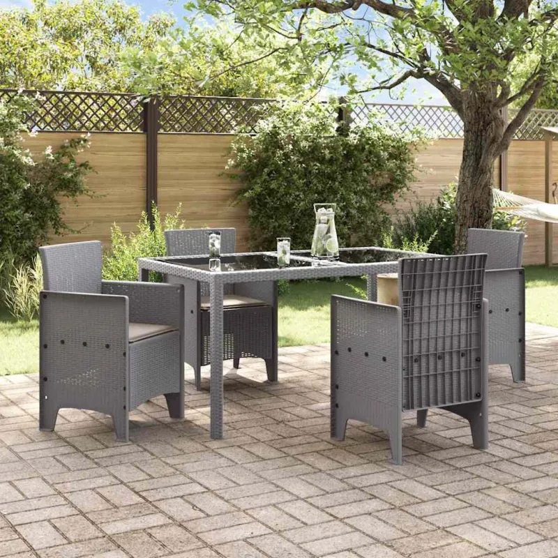Sodo Kėdė 4 pcs Šviesiai pilka 53 x 49 x 85 cm Polipropilenas
