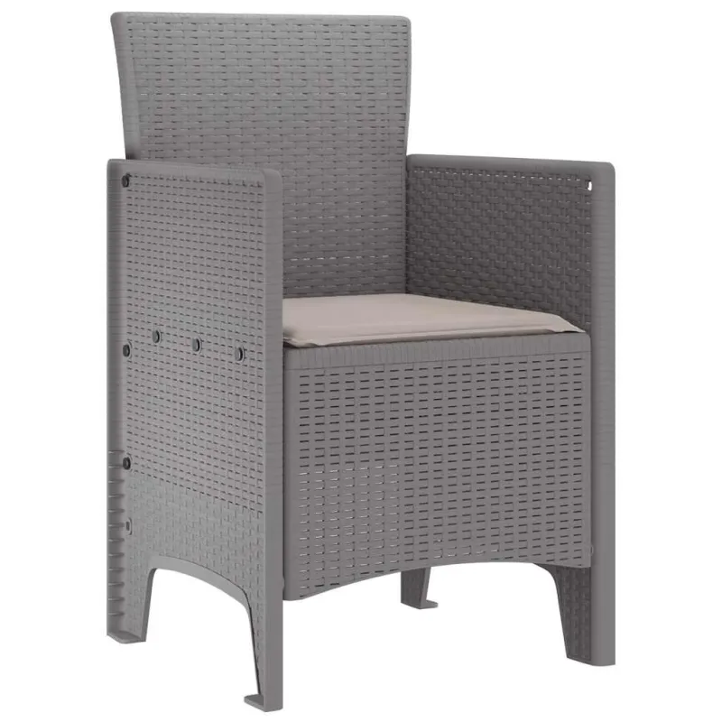 Sodo Kėdė 4 pcs Šviesiai pilka 53 x 49 x 85 cm Polipropilenas