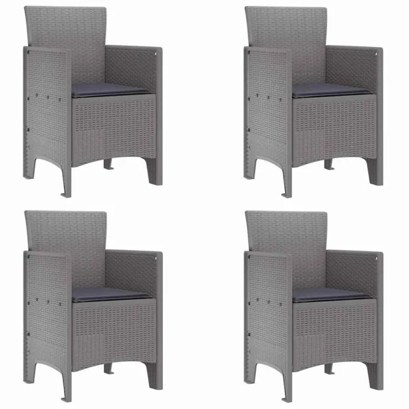 Sodo Kėdė 4 pcs Šviesiai pilka 53 x 49 x 85 cm Polipropilenas