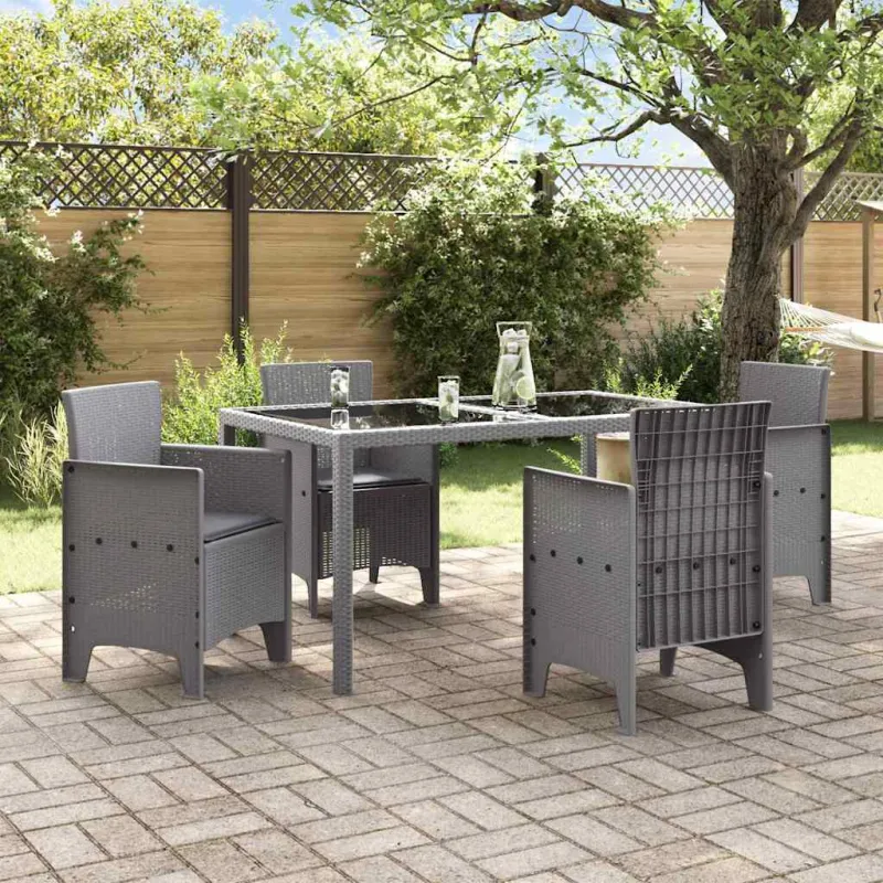Sodo Kėdė 4 pcs Šviesiai pilka 53 x 49 x 85 cm Polipropilenas