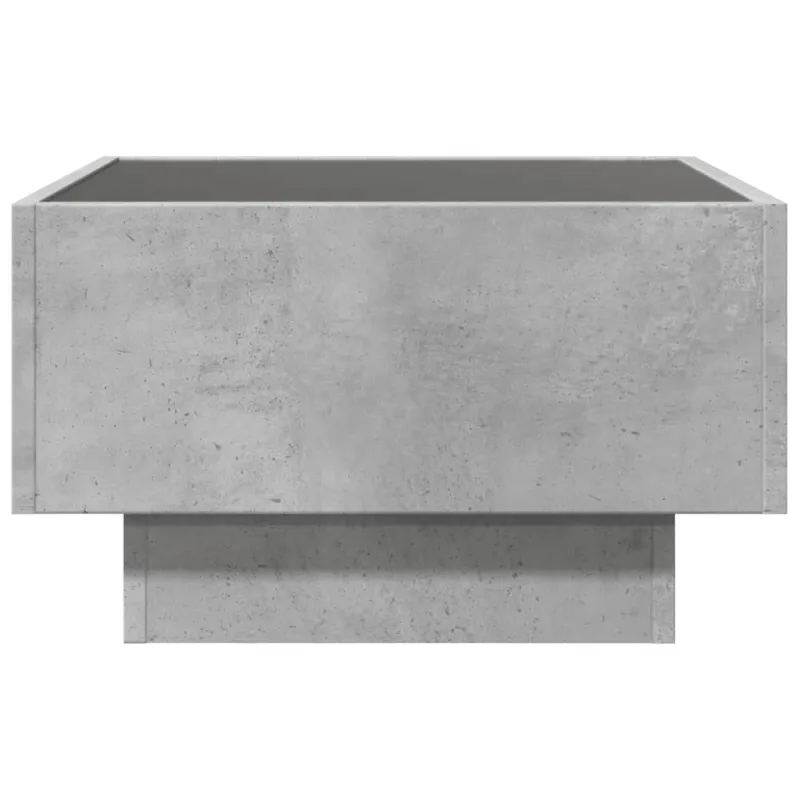 Kavos staliukas su LED, betono, 50x50x30cm, apdirbta mediena