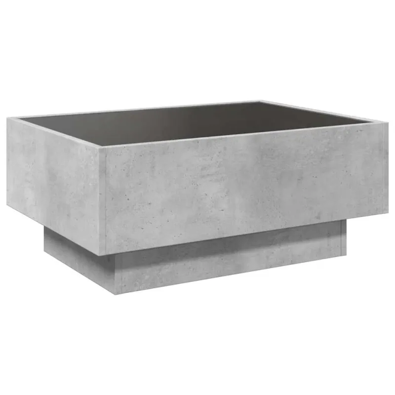 Kavos staliukas su LED, betono, 70x50x30cm, apdirbta mediena