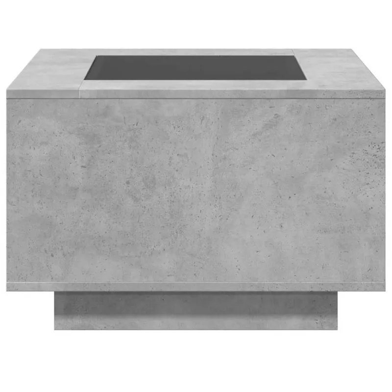 Kavos staliukas su LED, betono, 60x60x40cm, apdirbta mediena