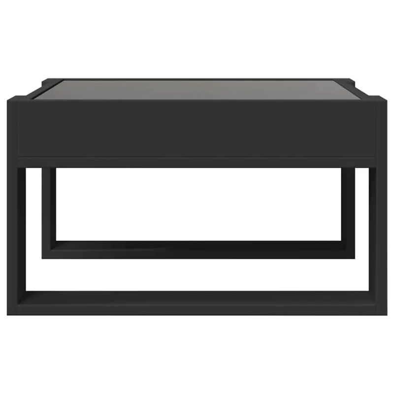 Kavos staliukas su Infinity LED lemputėmis, juodas, 50x53x30cm