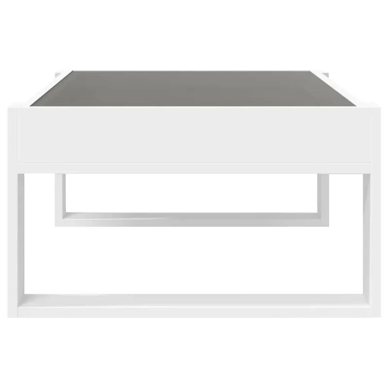 Kavos staliukas su Infinity LED lemputėmis, baltas, 90x53x30cm