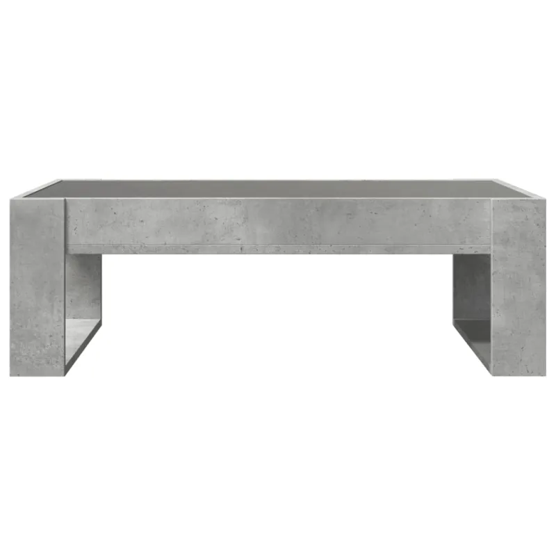 Kavos staliukas su Infinity LED lemputėmis, betono, 90x53x30cm