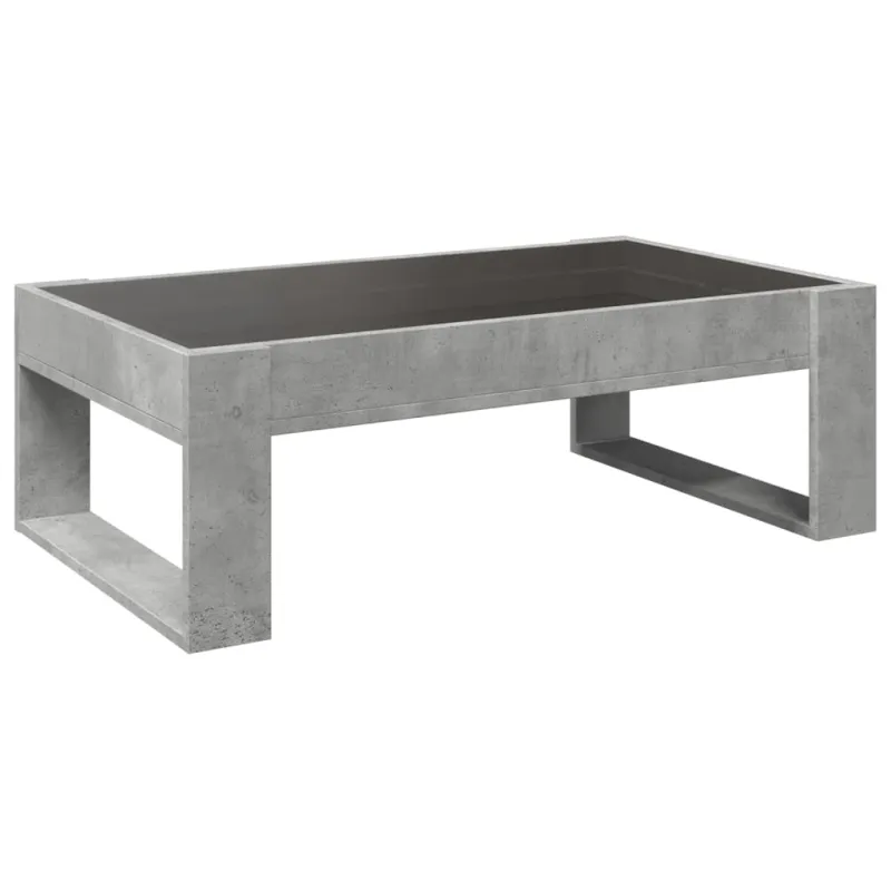 Kavos staliukas su Infinity LED lemputėmis, betono, 90x53x30cm
