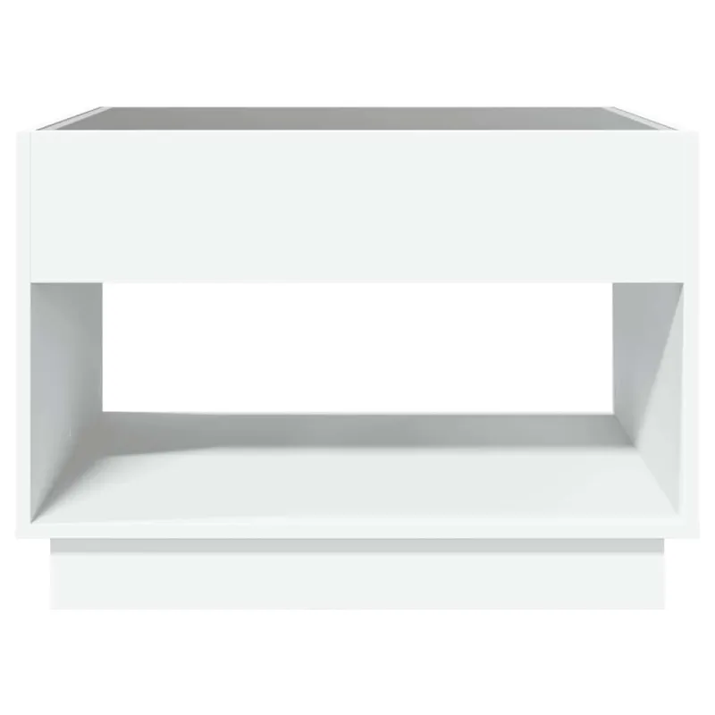 Kavos staliukas su Infinity LED lemputėmis, baltas, 70x50x50cm