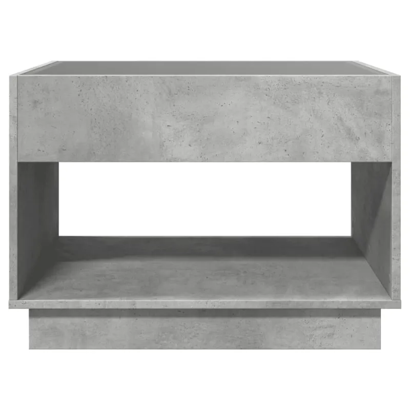 Kavos staliukas su Infinity LED lemputėmis, betono, 70x50x50cm