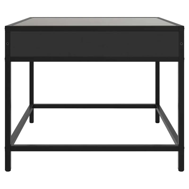 Kavos staliukas su Infinity LED lemputėmis, juodas, 50x50x41cm