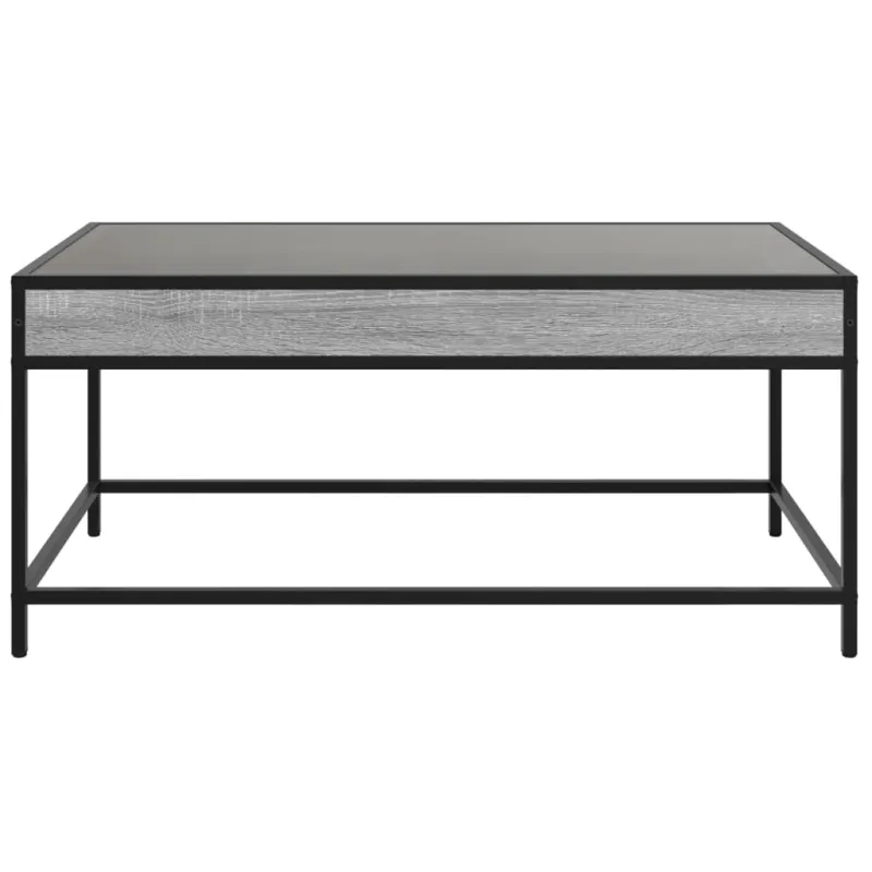 Kavos staliukas su Infinity LED lemputėmis, pilkas, 90x50x41cm