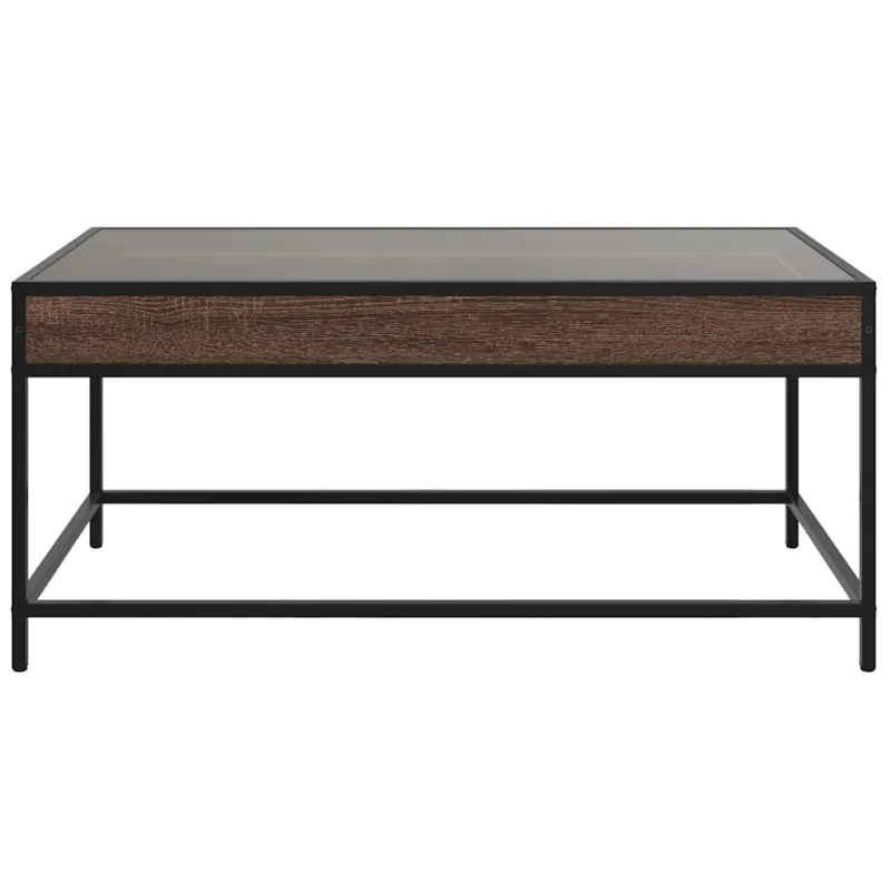 Kavos staliukas su Infinity LED lemputėmis, rudas, 90x50x41cm