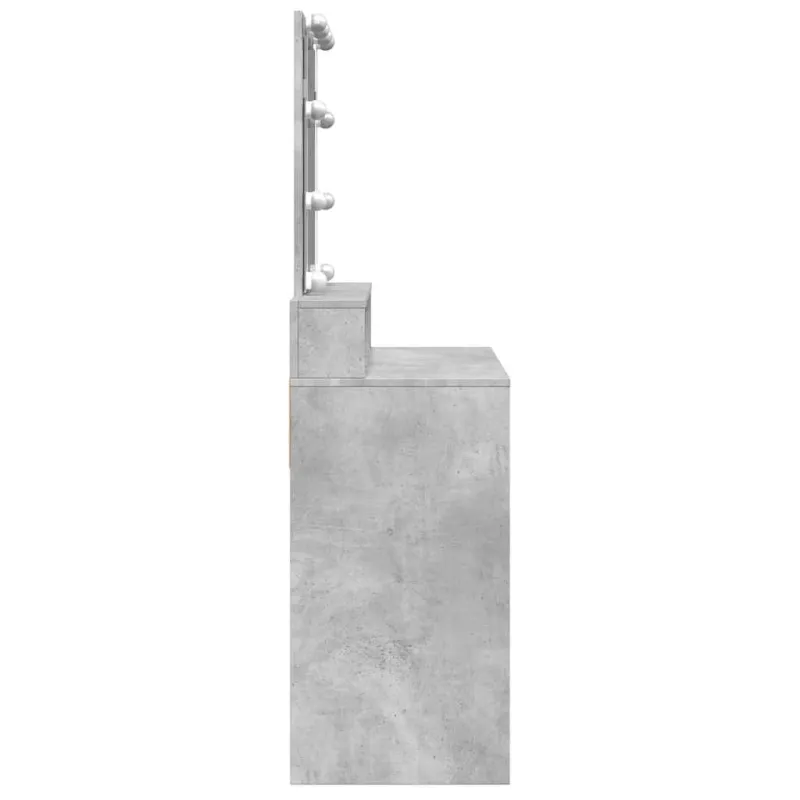 Kosmetinis staliukas su LED, betono pilkas, 80x41x144,5cm
