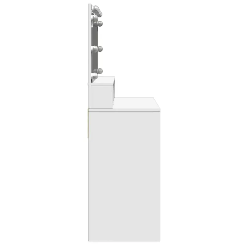 Kosmetinis staliukas su LED, baltos spalvos, 80x41x134,5cm