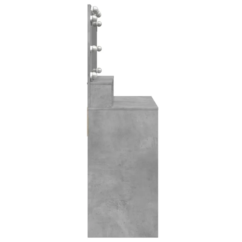 Kosmetinis staliukas su LED, betono pilkas, 80x41x134,5cm