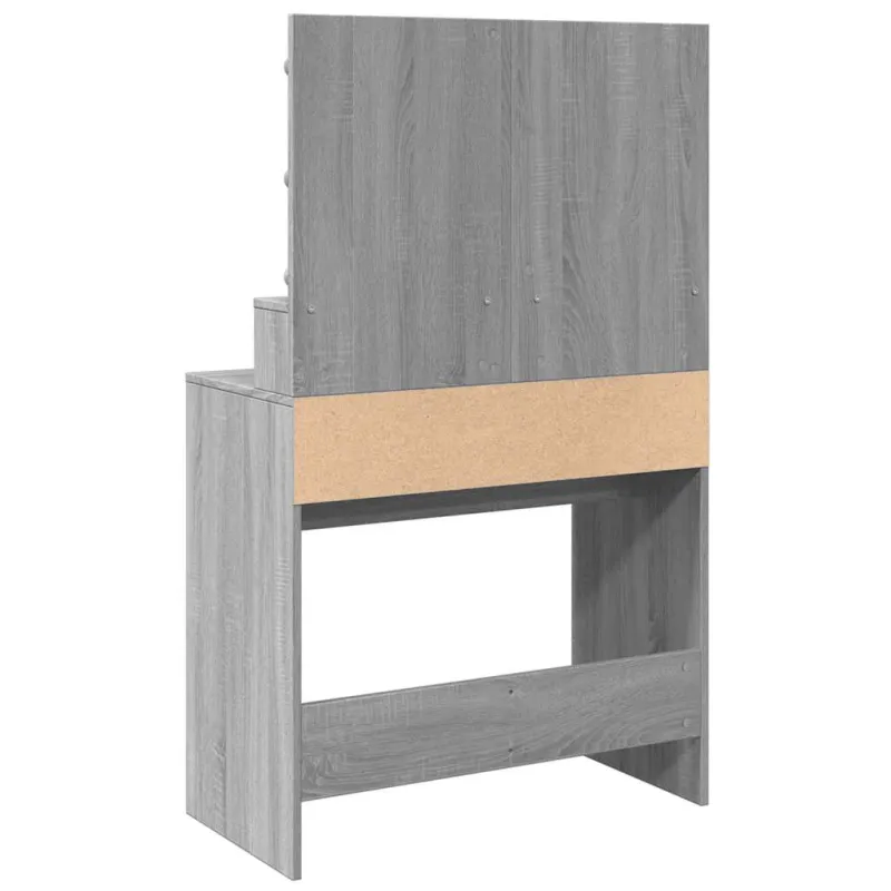 Kosmetinis staliukas su LED, pilkas ąžuolo, 80x41x134,5cm