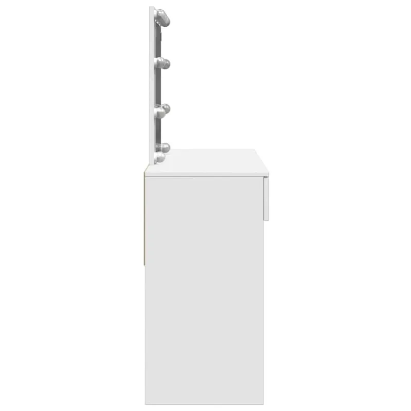 Kosmetinis staliukas su LED, baltos spalvos, 100x40x130cm