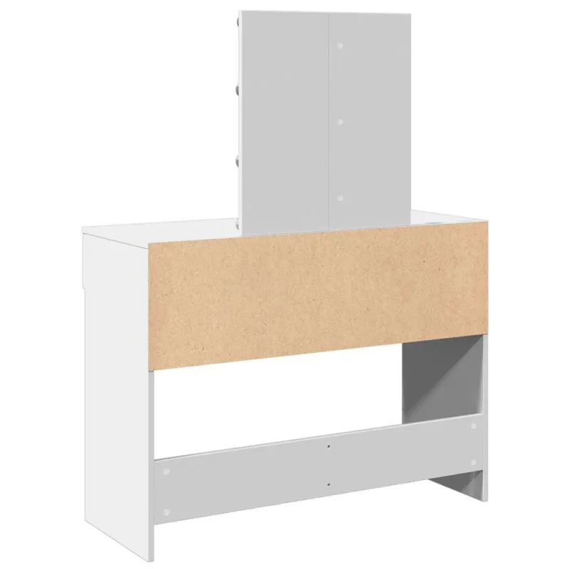Kosmetinis staliukas su LED, baltos spalvos, 100x40x130cm
