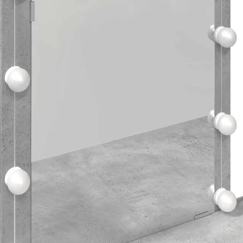 Kosmetinis staliukas su LED, betono pilkas, 100x40x130cm