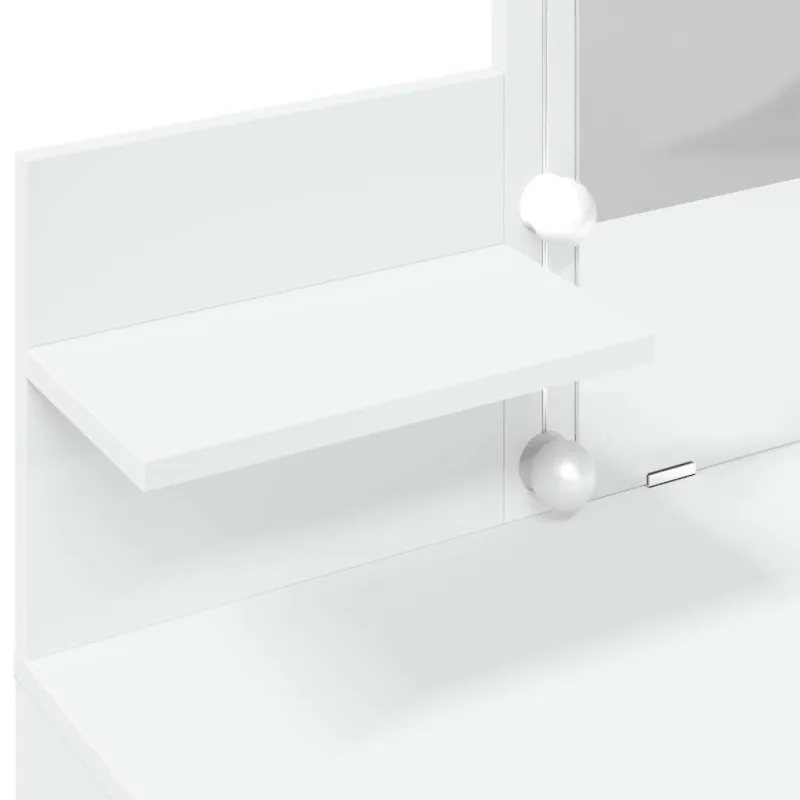 Kosmetinis staliukas su LED, baltos spalvos, 100x40x130cm