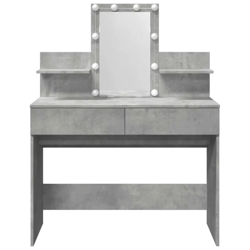 Kosmetinis staliukas su LED, betono pilkas, 100x40x130cm