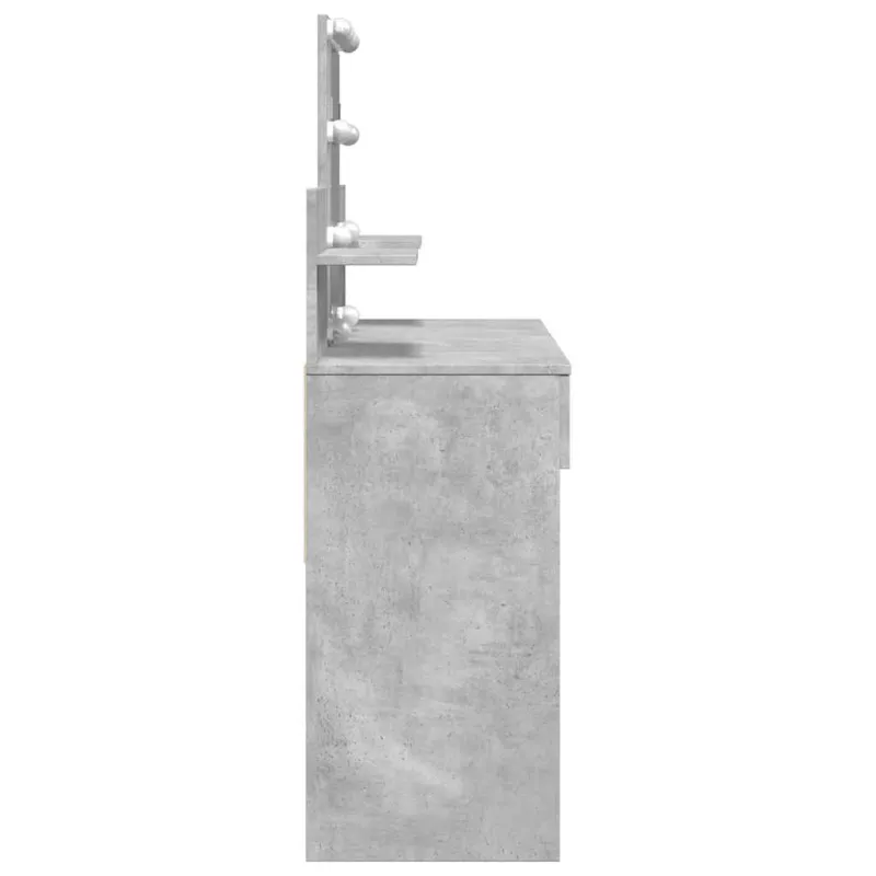 Kosmetinis staliukas su LED, betono pilkas, 100x40x130cm