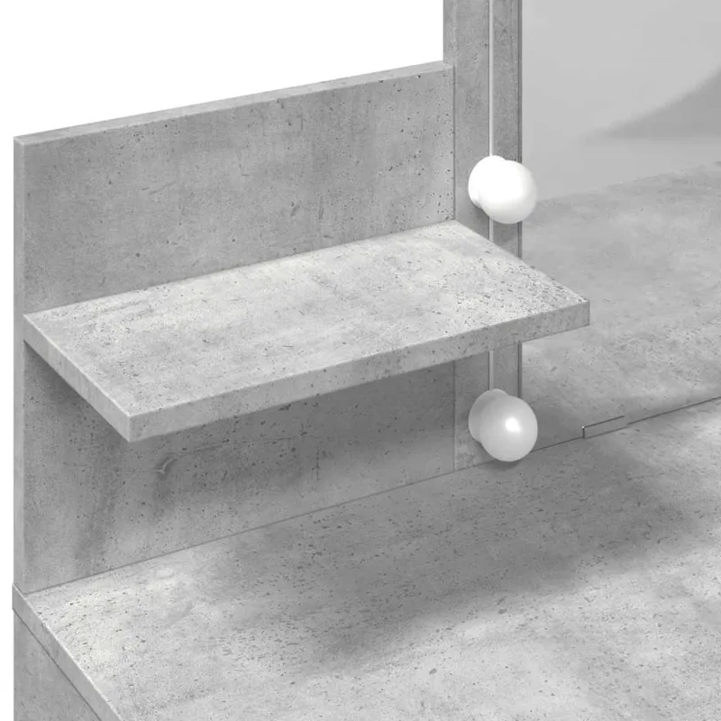 Kosmetinis staliukas su LED, betono pilkas, 100x40x130cm