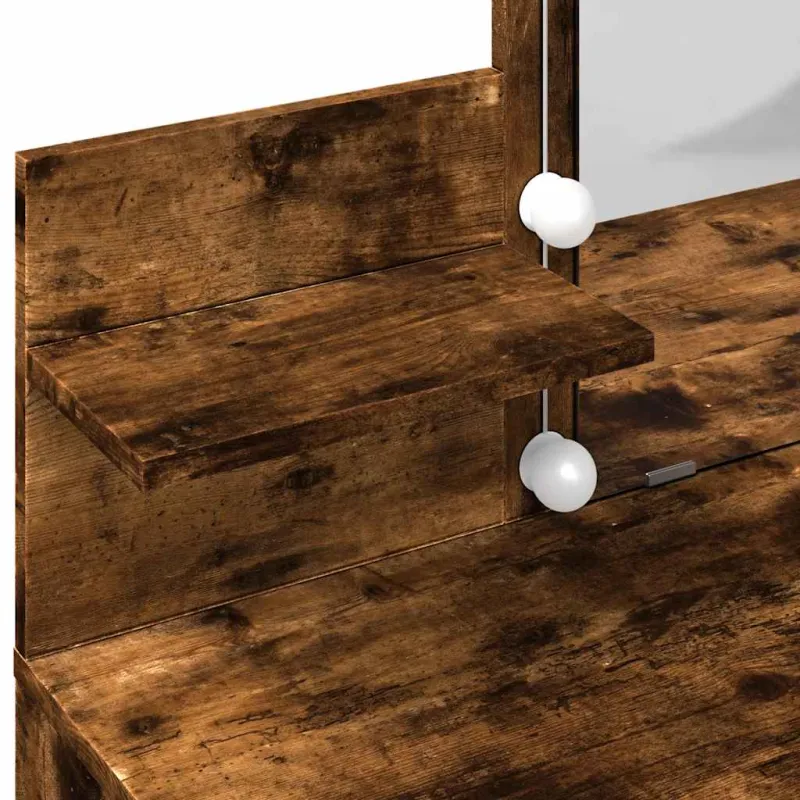 Kosmetinis staliukas su LED, dūminio ąžuolo, 100x40x130cm