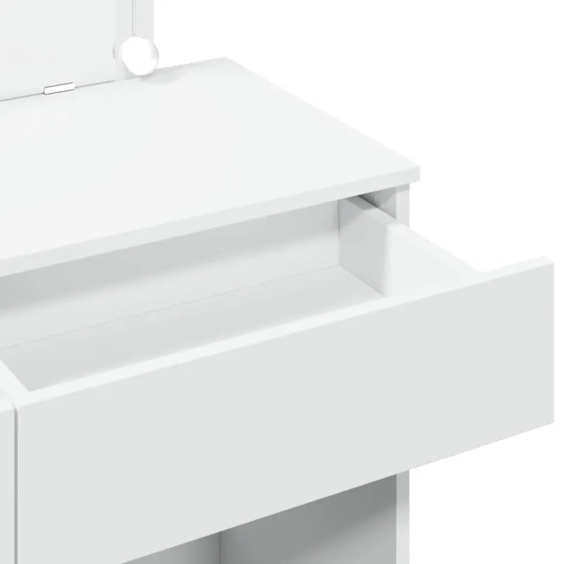 Kosmetinis staliukas su LED, baltos spalvos, 100x40x120cm