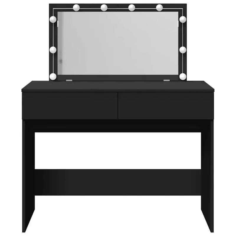 Kosmetinis staliukas su LED, juodos spalvos, 100x40x120cm