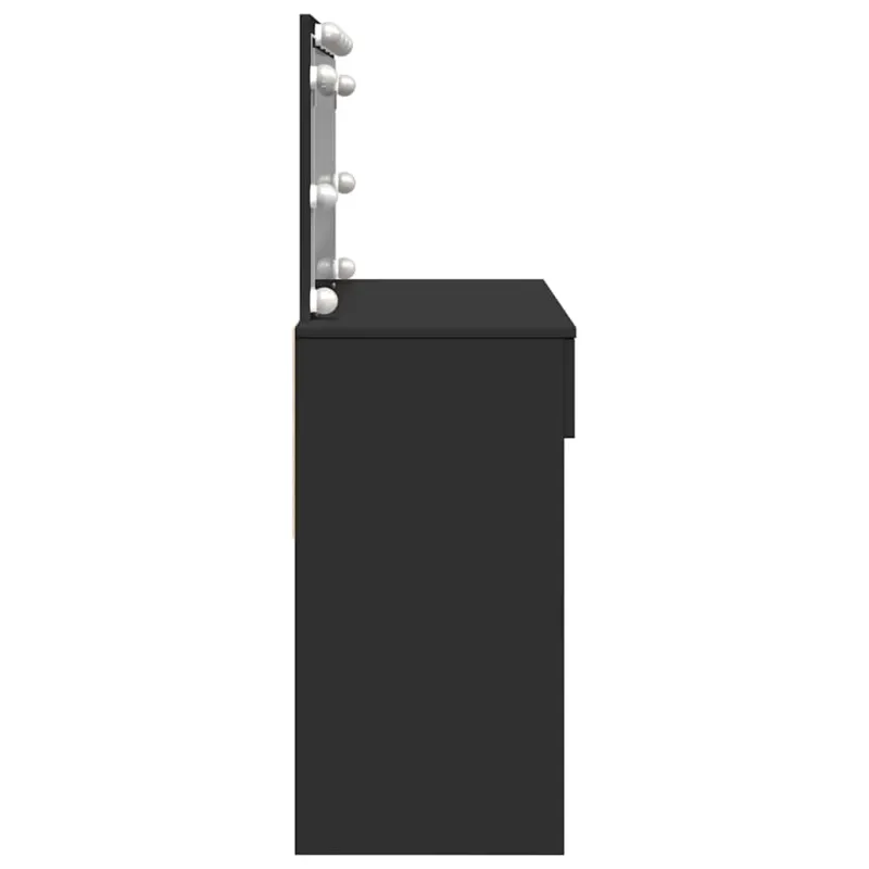Kosmetinis staliukas su LED, juodos spalvos, 100x40x120cm