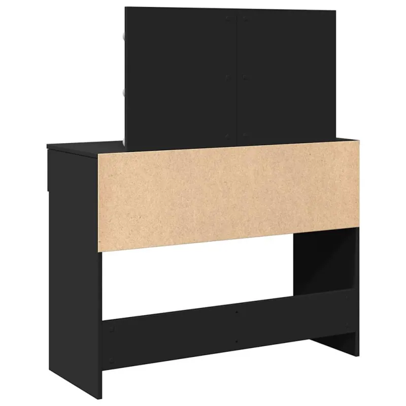 Kosmetinis staliukas su LED, juodos spalvos, 100x40x120cm