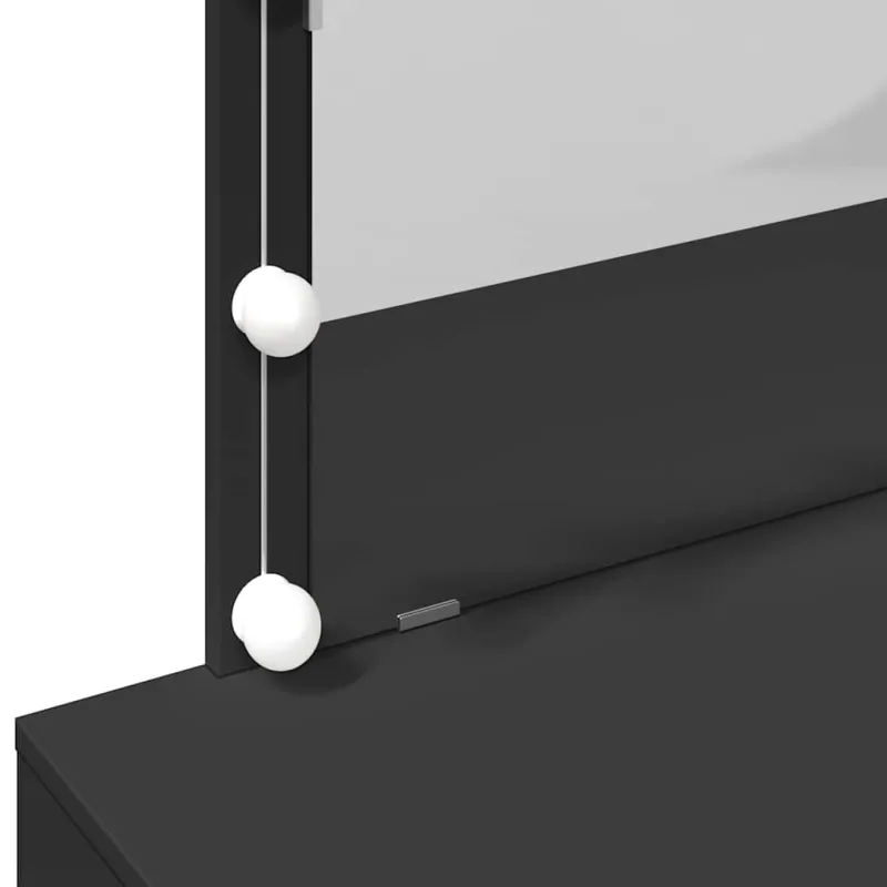 Kosmetinis staliukas su LED, juodos spalvos, 100x40x120cm