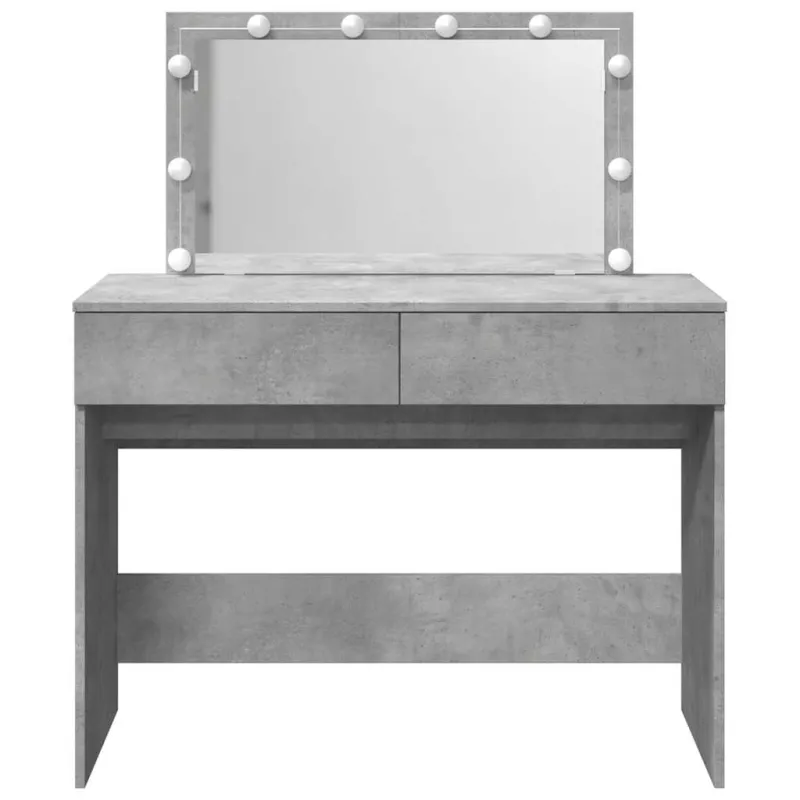 Kosmetinis staliukas su LED, betono pilkas, 100x40x120cm