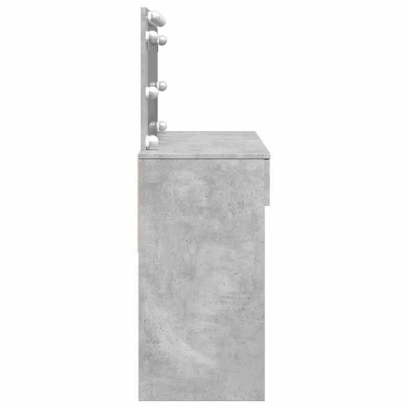 Kosmetinis staliukas su LED, betono pilkas, 100x40x120cm