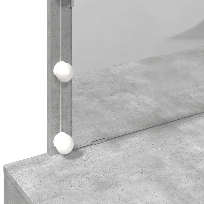 Kosmetinis staliukas su LED, betono pilkas, 100x40x120cm