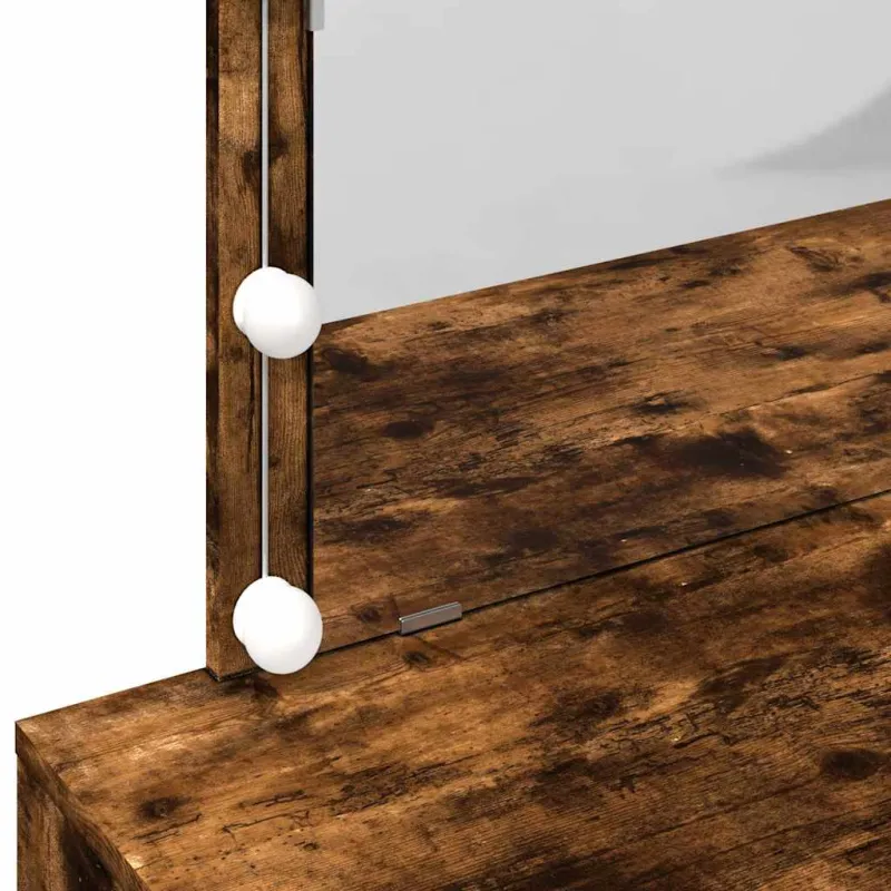 Kosmetinis staliukas su LED, dūminio ąžuolo, 100x40x120cm