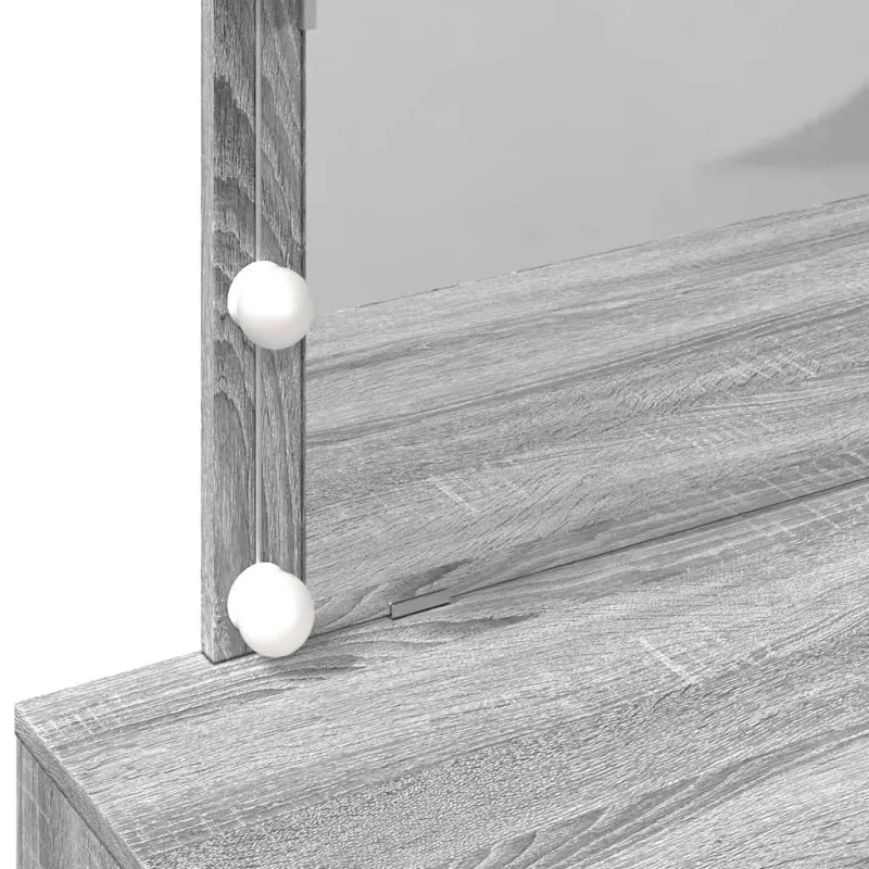 Kosmetinis staliukas su LED, pilkas ąžuolo, 100x40x120cm