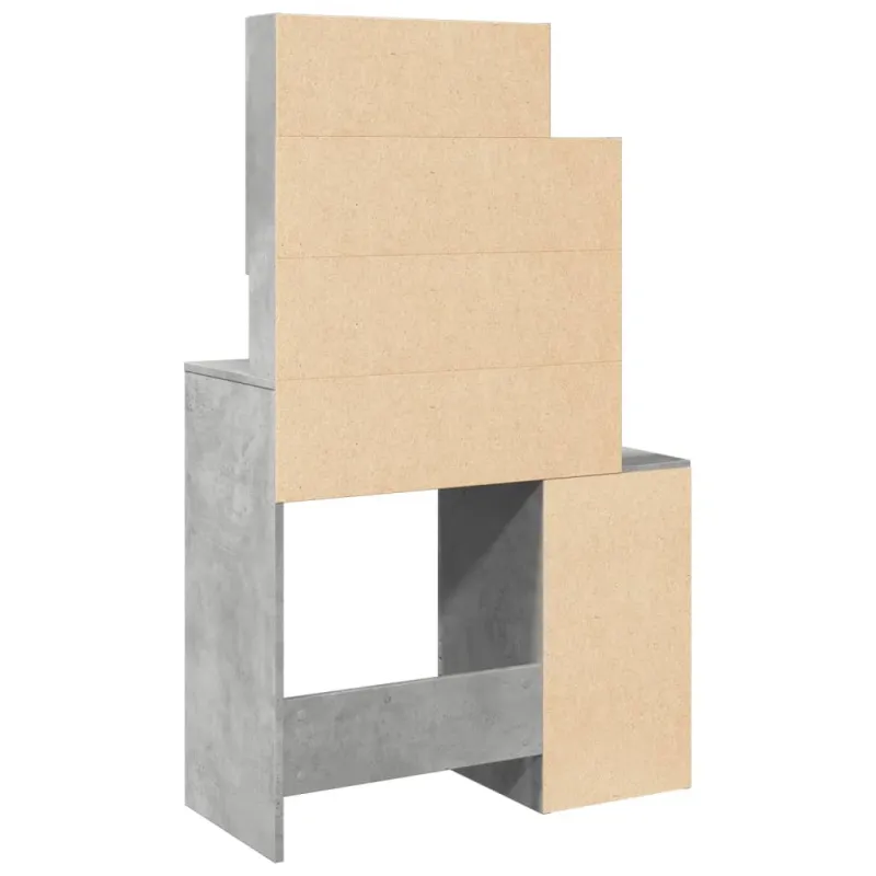 Kosmetinis staliukas su spintele, betono pilkas, 80x35x132cm