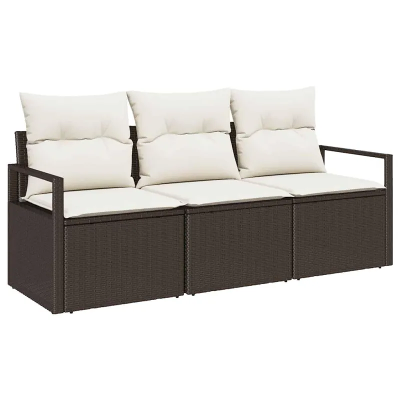 Sofos kompletti 3 kpl Ruskea polyrattana