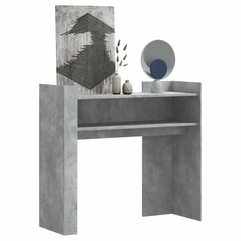 Konsolinis staliukas, betono, 100x35x90cm, apdirbta mediena