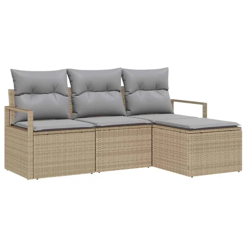 Sofoksetti 4 osainen setti, hiekka-polyrattana