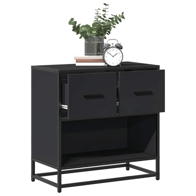 naktinė spintelė Juoda 60x31x60 cm Mediena ir metalas