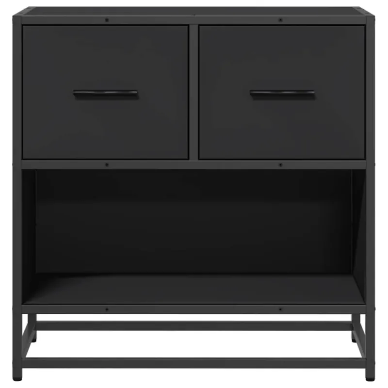 naktinė spintelė Juoda 60x31x60 cm Mediena ir metalas