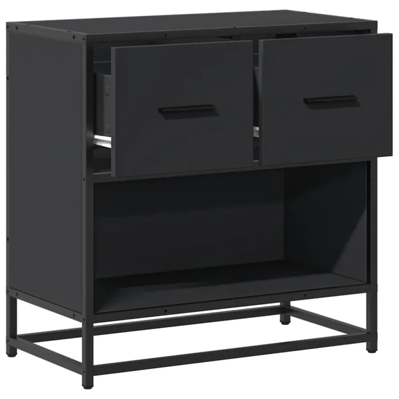 naktinė spintelė Juoda 60x31x60 cm Mediena ir metalas